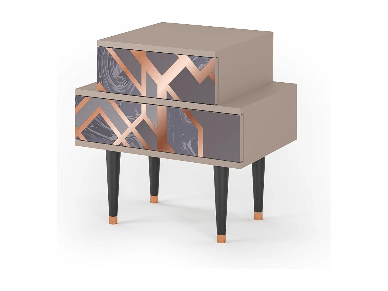 Stolik nocny - 58х58х41 cm - NS1 - Taupe Anatomy, Latte