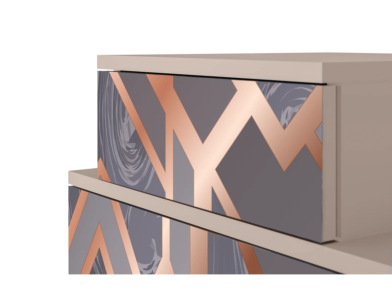 Stolik nocny - 58х58х41 cm - NS1 - Taupe Anatomy, Latte