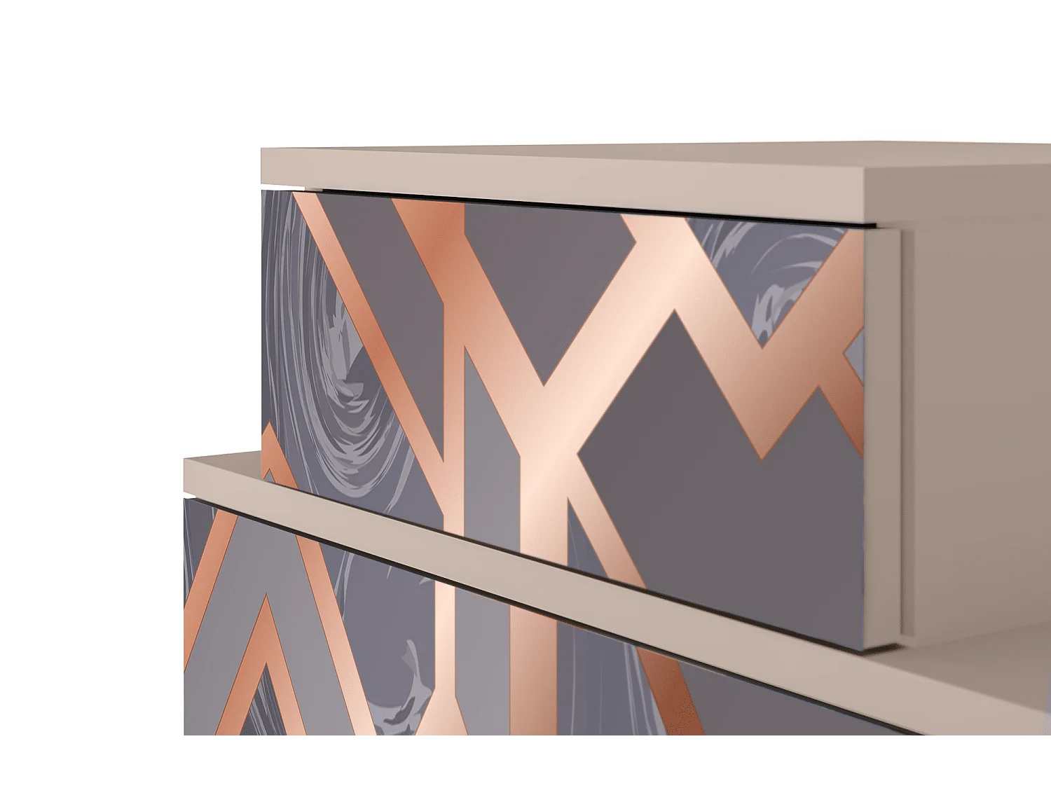 Nachtkastje - 58х58х41 cm - NS1 - Taupe Anatomy, Latte