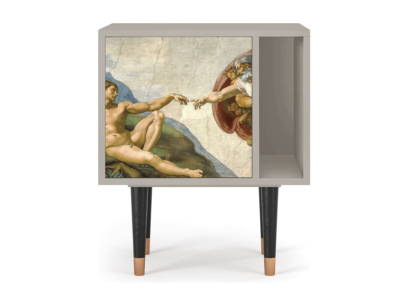 Stolik nocny - 57х69х48 cm - S2 - The Creation of Adam, Piaskowy