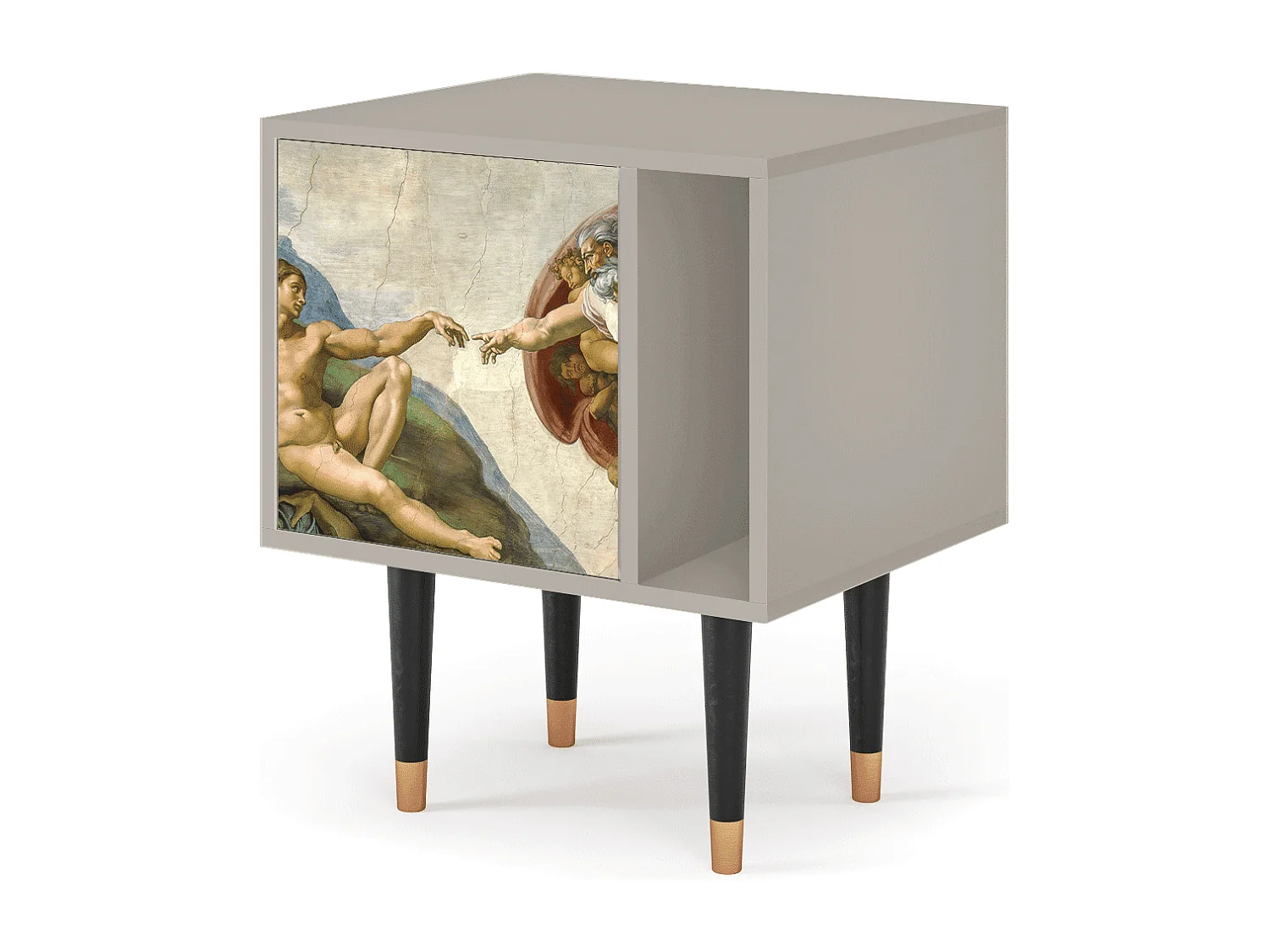 Stolik nocny - 57х69х48 cm - S2 - The Creation of Adam, Piaskowy