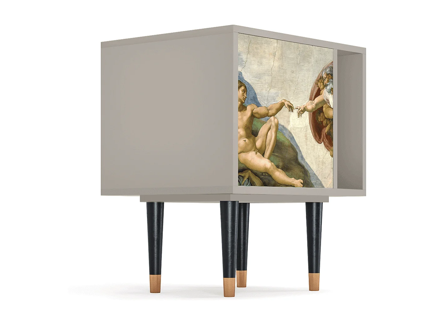Stolik nocny - 57х69х48 cm - S2 - The Creation of Adam, Piaskowy