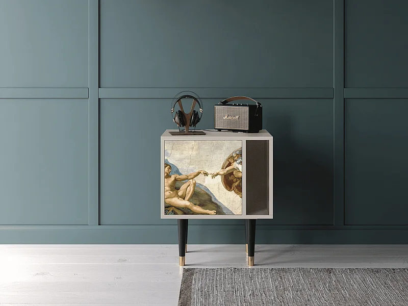 Stolik nocny - 57х69х48 cm - S2 - The Creation of Adam, Piaskowy