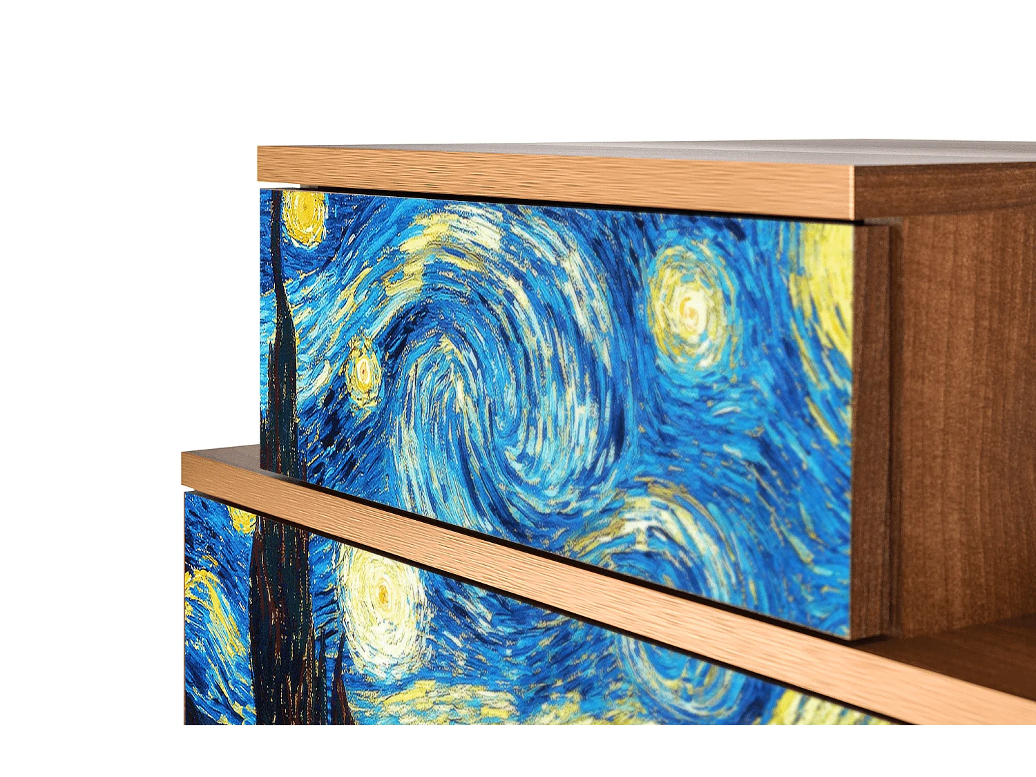 Table de nuit - 58х58х41 cm - NS1 - The Starry Night  , Noyer