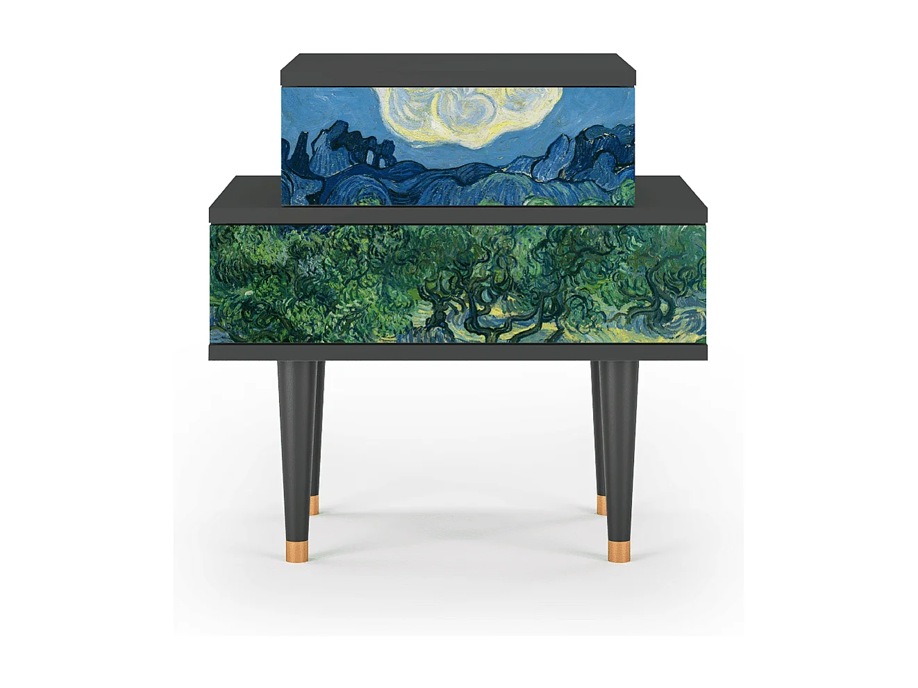 Mesita de noche - 58х58х41 cm - NS1 - The Oil Trees, Antracita