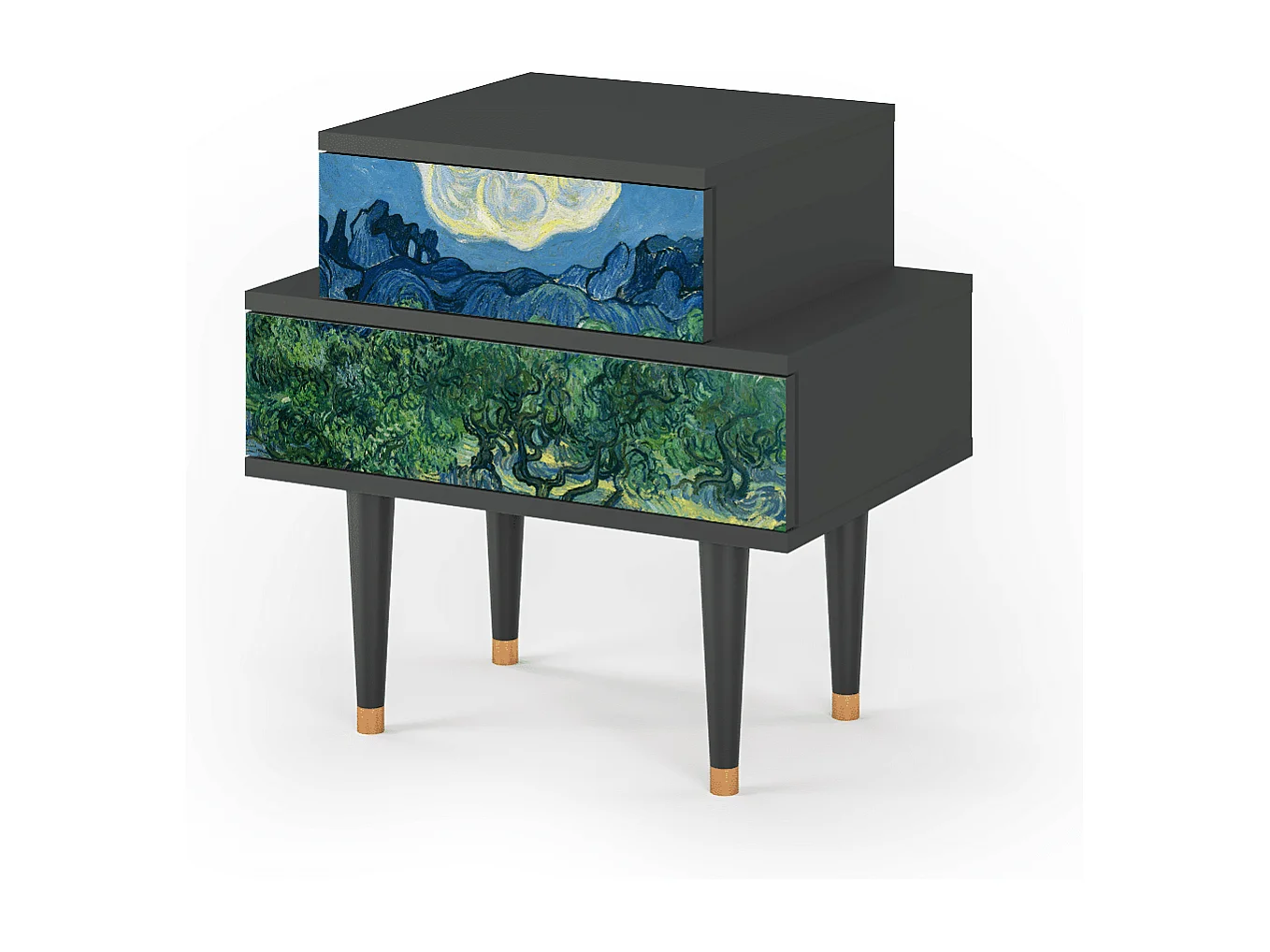 Mesita de noche - 58х58х41 cm - NS1 - The Oil Trees, Antracita