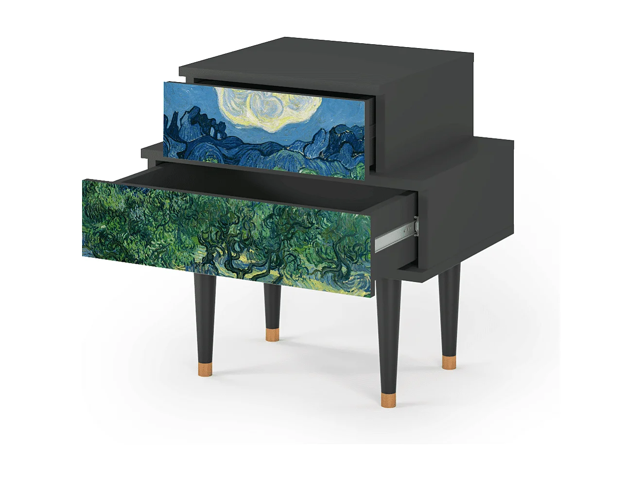 Mesita de noche - 58х58х41 cm - NS1 - The Oil Trees, Antracita