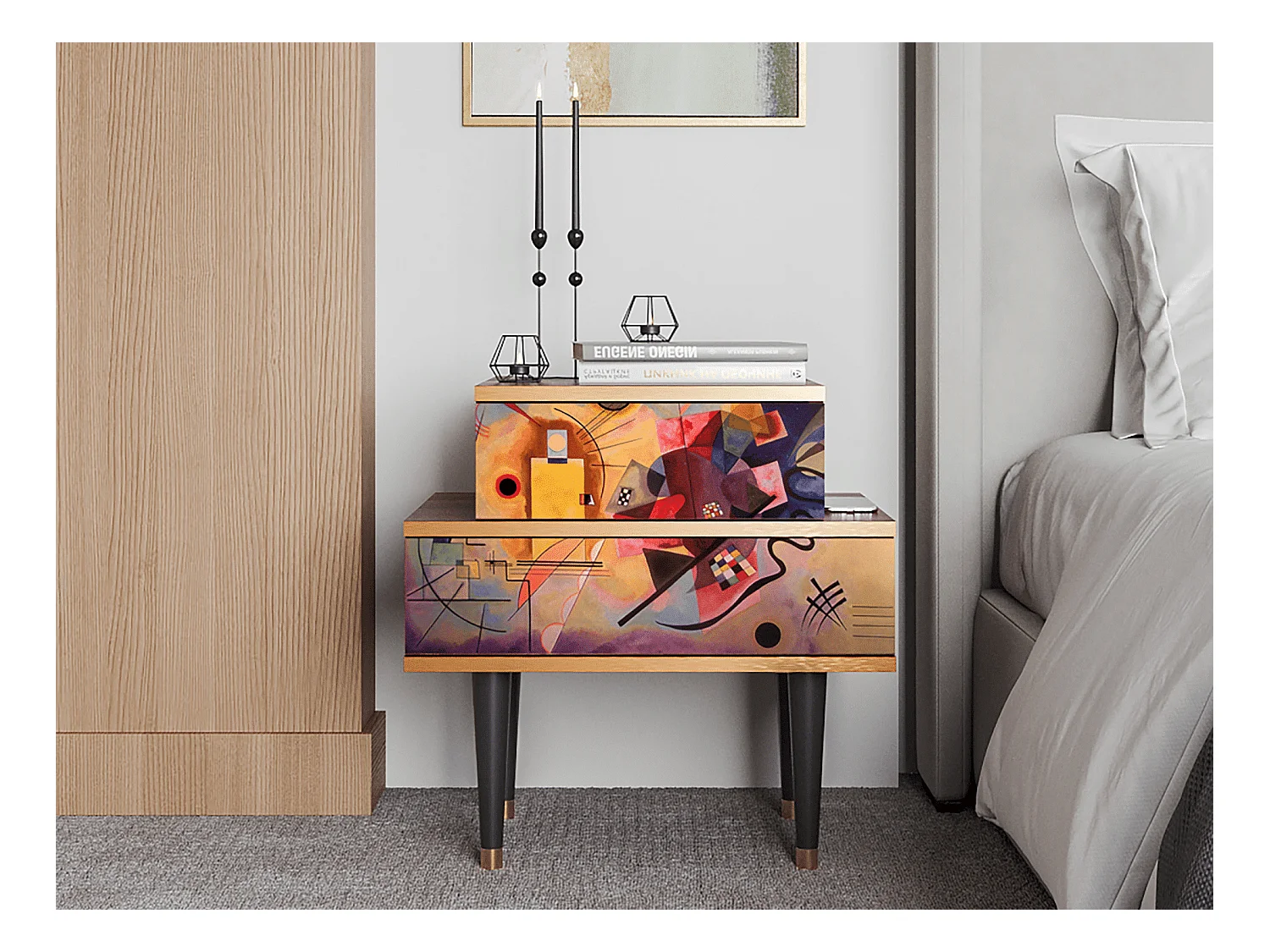 Comodino - 58х58х41 cm - NS1 - Modern Art, Noce