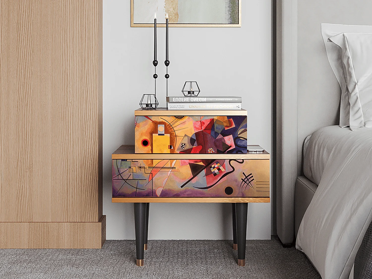 Table de nuit - 58х58х41 cm - NS1 - Modern Art, Noyer