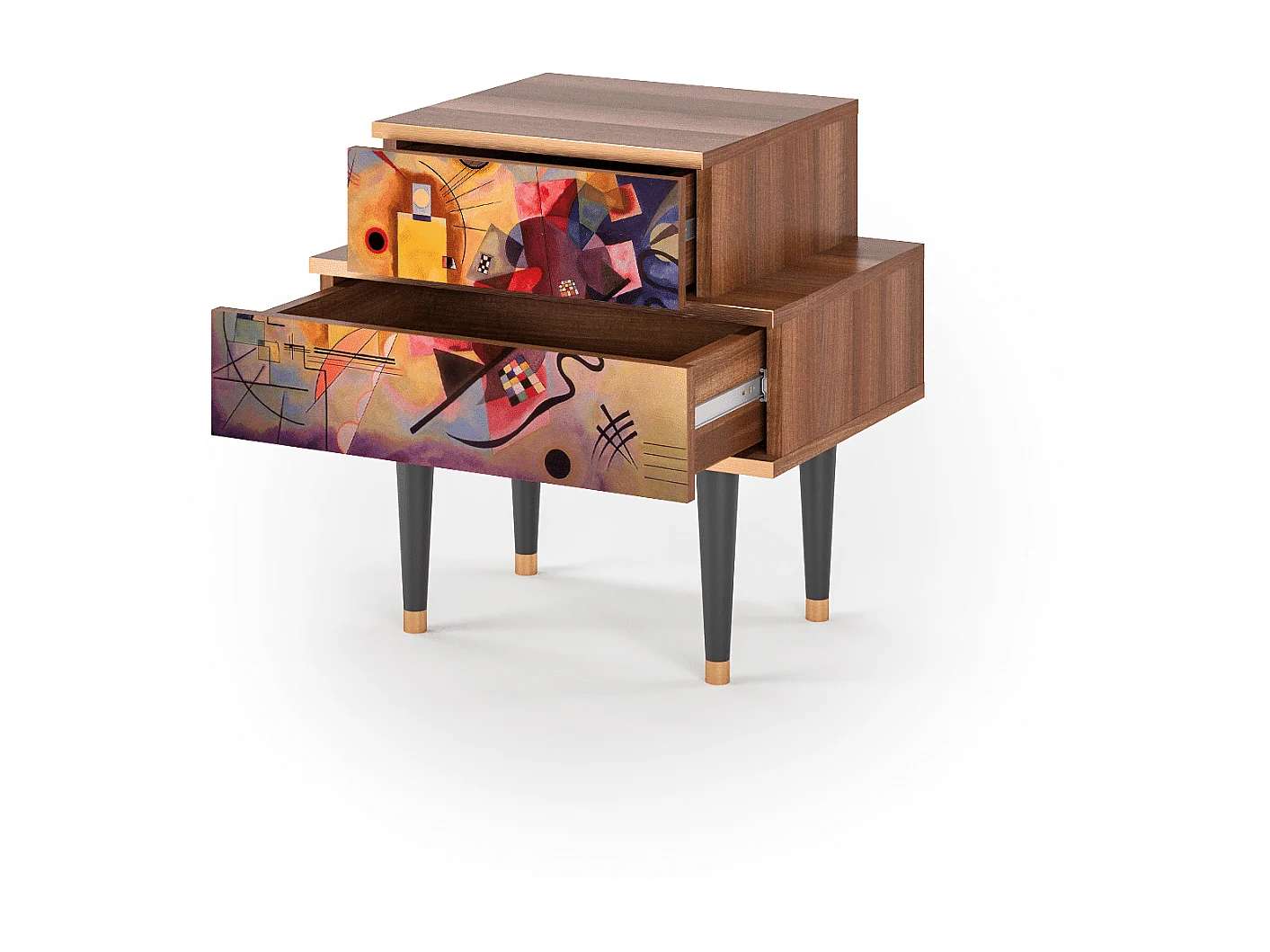 Stolik nocny - 58х58х41 cm - NS1 - Modern Art, Orzech