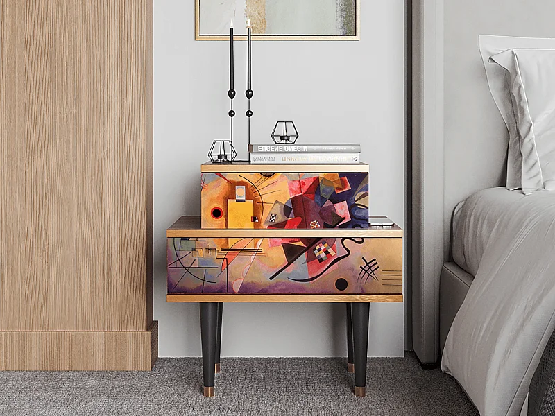 Stolik nocny - 58х58х41 cm - NS1 - Modern Art, Orzech