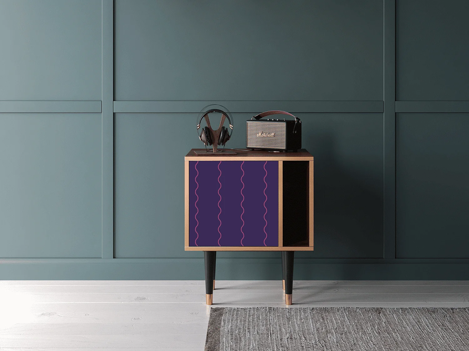 Nachtkastje - 57х69х48 cm - S2 - Grape Maccaroni, Walnoot