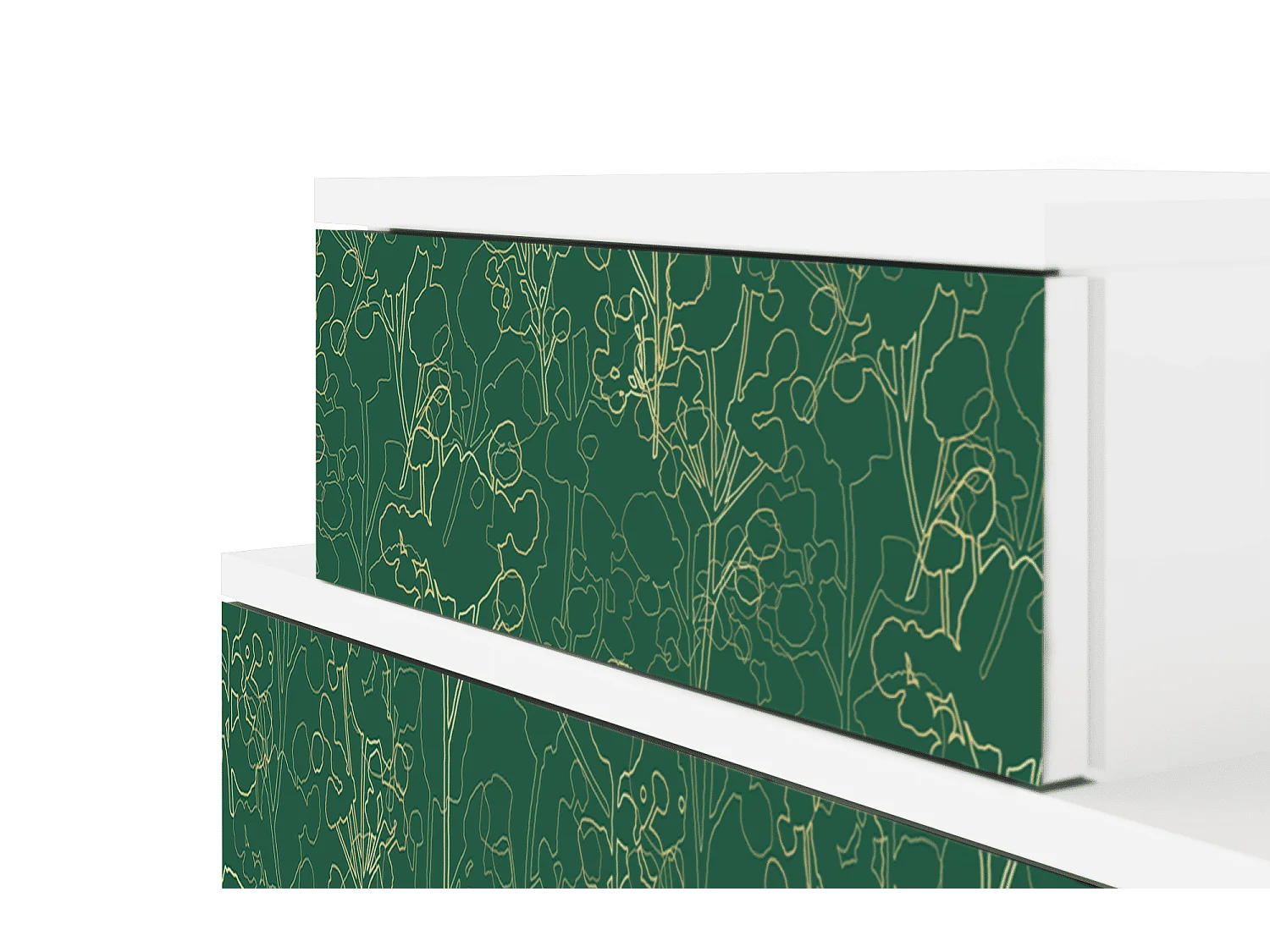 Nachtkastje - 58х58х41 cm - NS1 - Emerald Forest, Wit