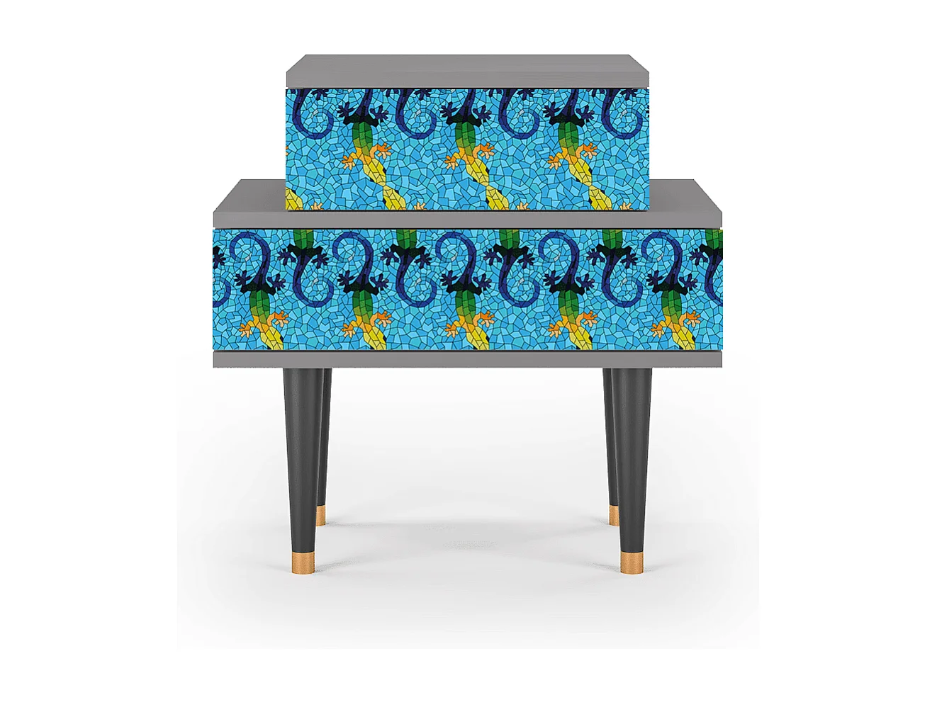 Table de nuit - 58х58х41 cm - NS1 - Gaudi's Lizard, Gris