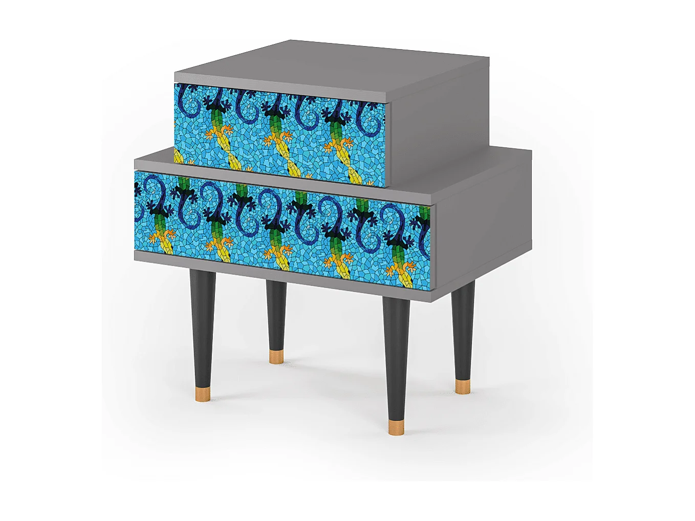 Table de nuit - 58х58х41 cm - NS1 - Gaudi's Lizard, Gris