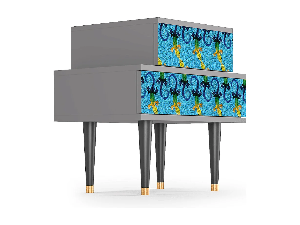Table de nuit - 58х58х41 cm - NS1 - Gaudi's Lizard, Gris