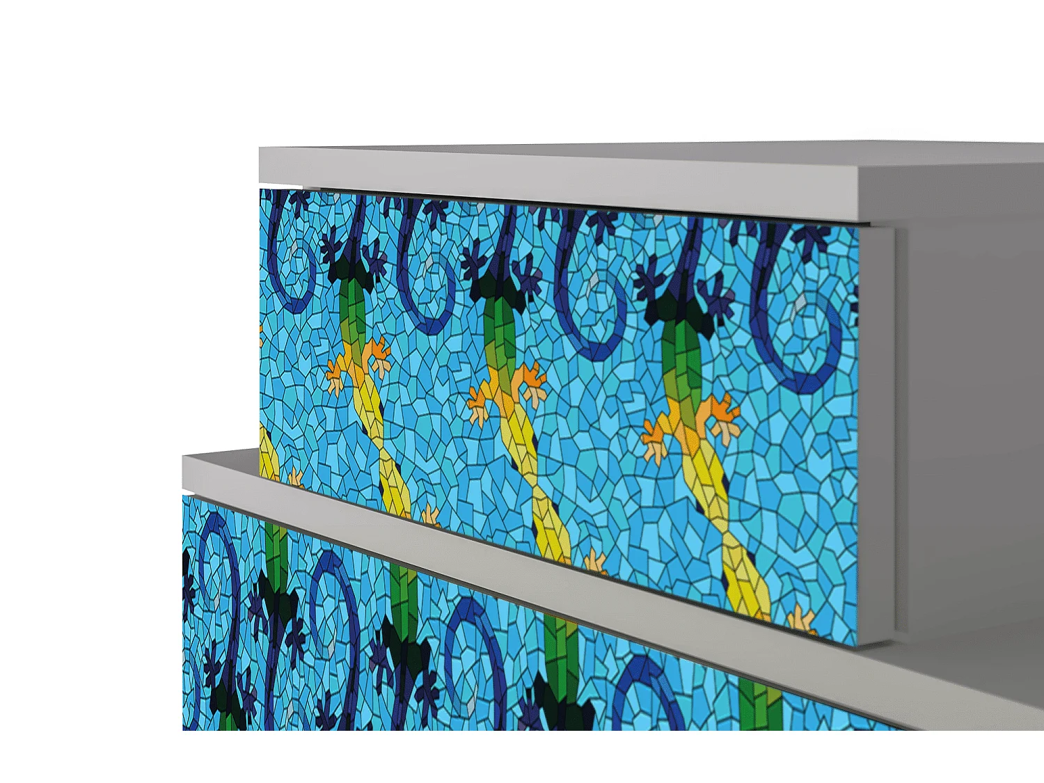 Table de nuit - 58х58х41 cm - NS1 - Gaudi's Lizard, Gris