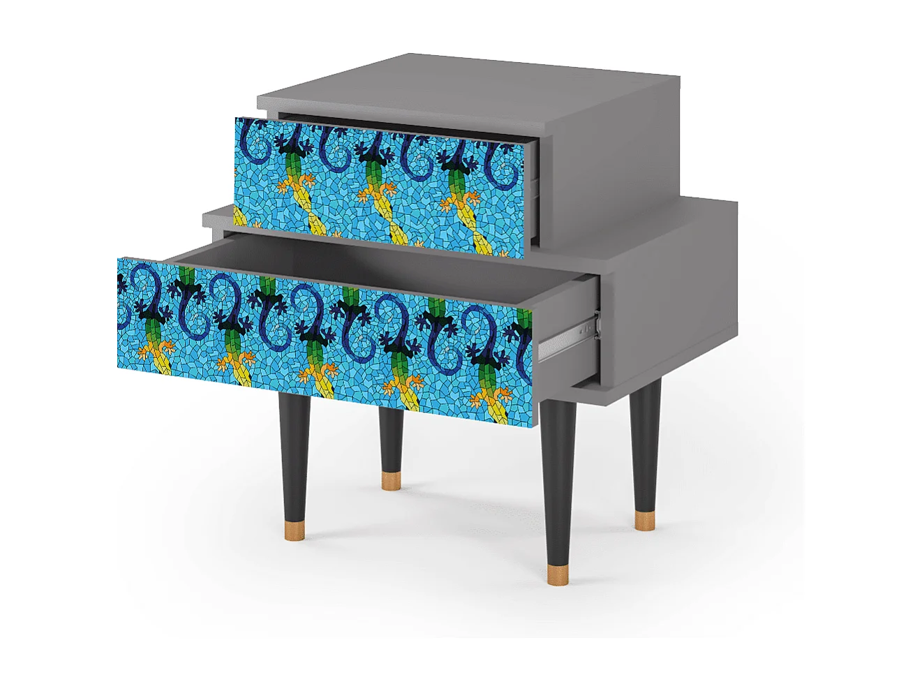 Table de nuit - 58х58х41 cm - NS1 - Gaudi's Lizard, Gris