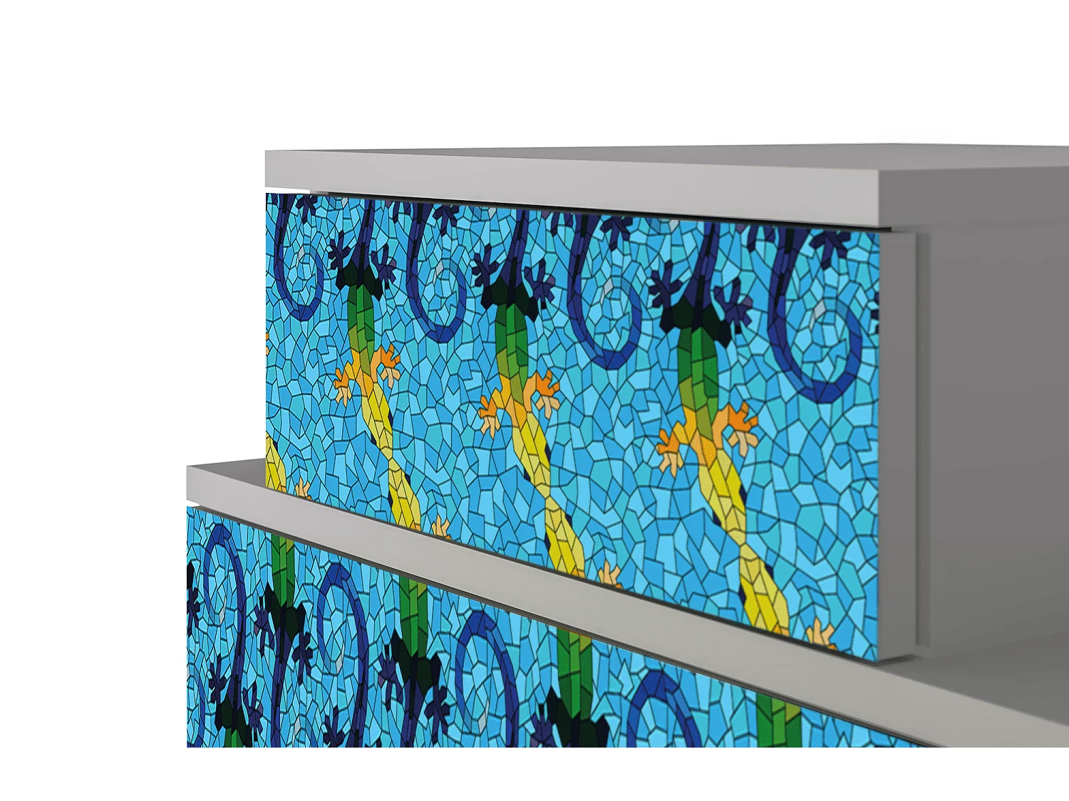 Stolik nocny - 58х58х41 cm - NS1 - Gaudi's Lizard, Szary