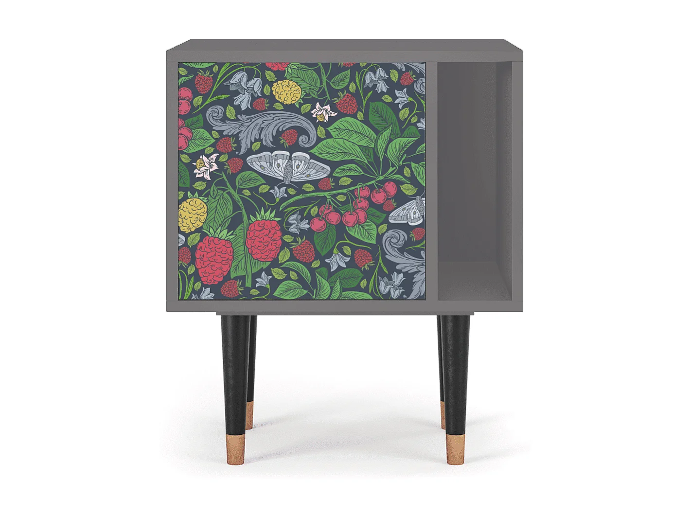 Stolik nocny - 57х69х48 cm - S2 - Alice in Wonderland, Szary