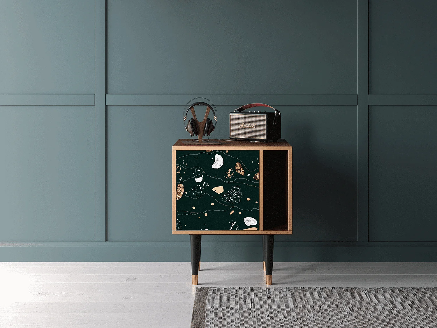 Table de nuit - 57х69х48 cm - S2 - Space Rocks, Noyer