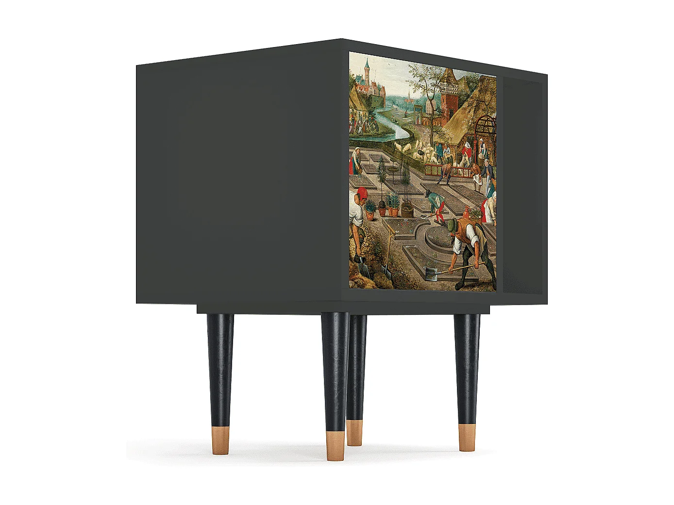 Stolik nocny - 57х69х48 cm - S2 - The Younger - Spring, Antracyt