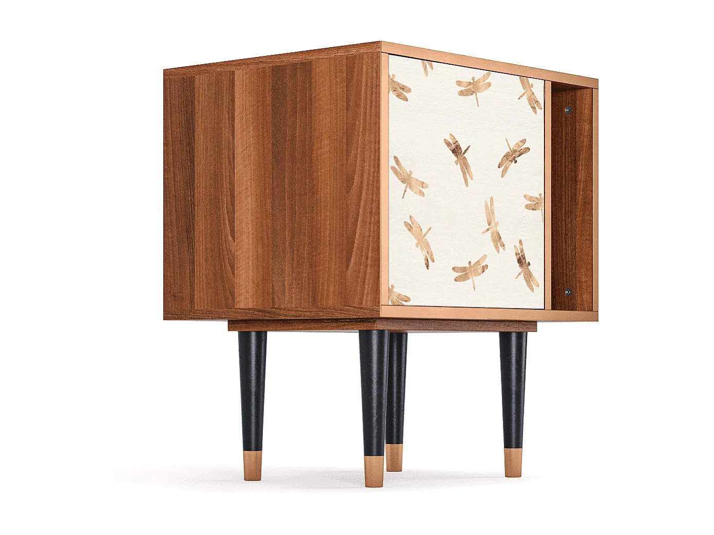 Table de nuit - 57х69х48 cm - S2 - Nude Dragonflies, Noyer