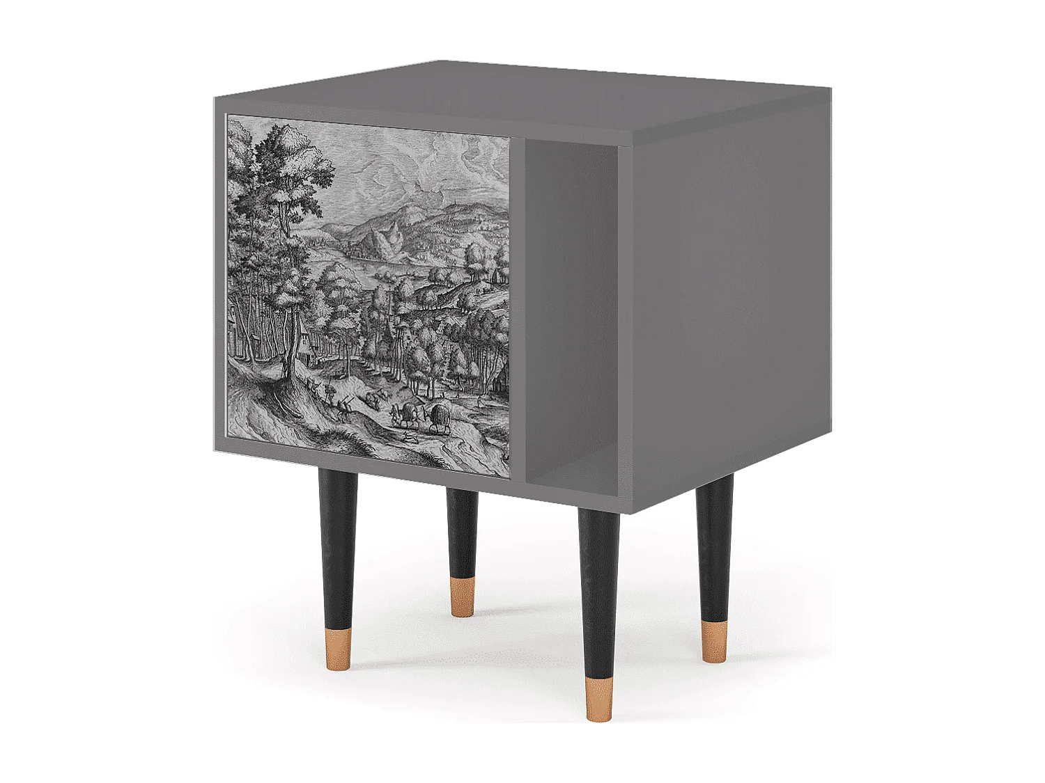 Table de nuit - 57х69х48 cm - S2 - Rusticorum, Gris