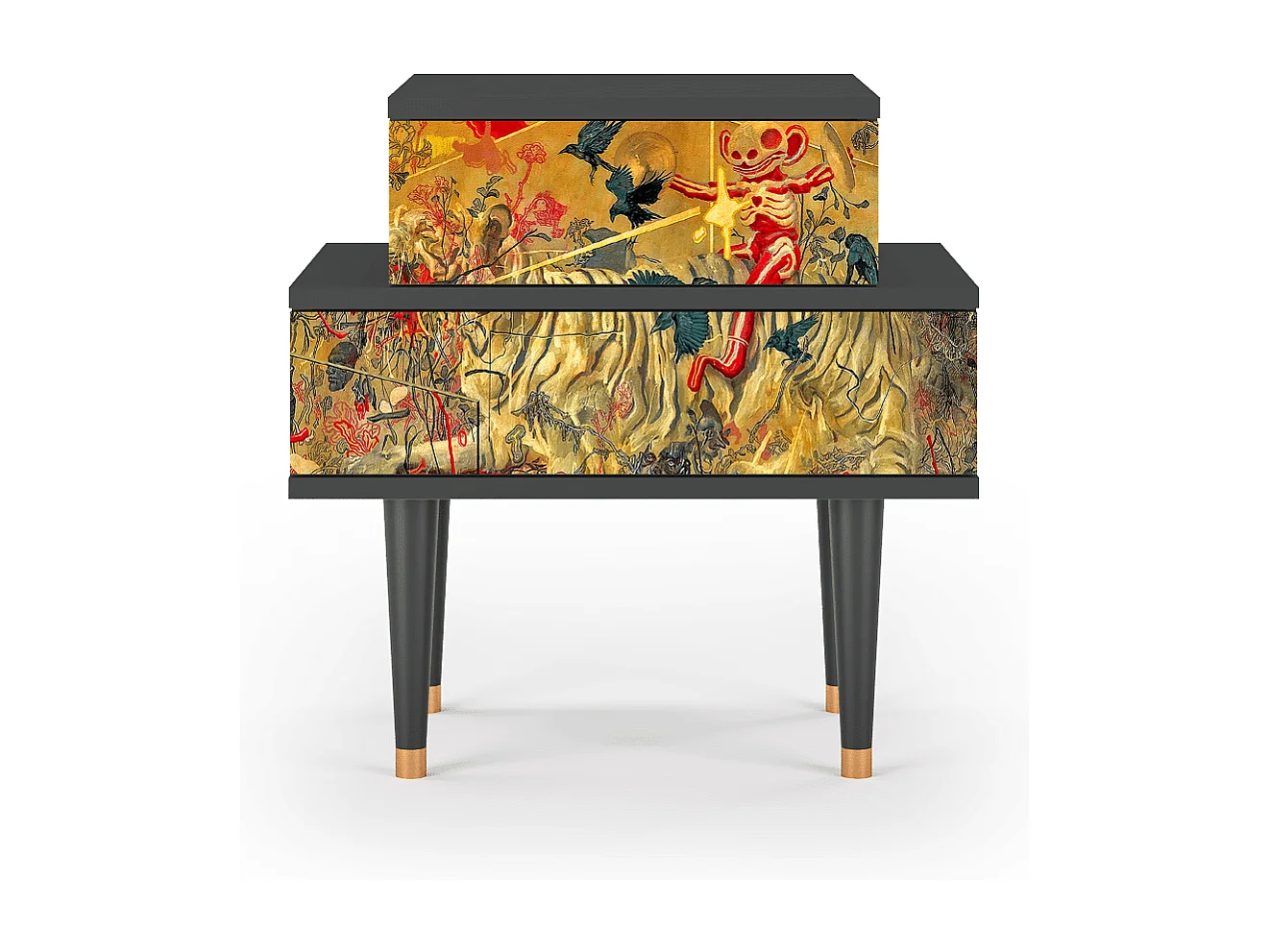 Table de nuit - 58х58х41 cm - NS1 - Blood by James Jean, Anthracite