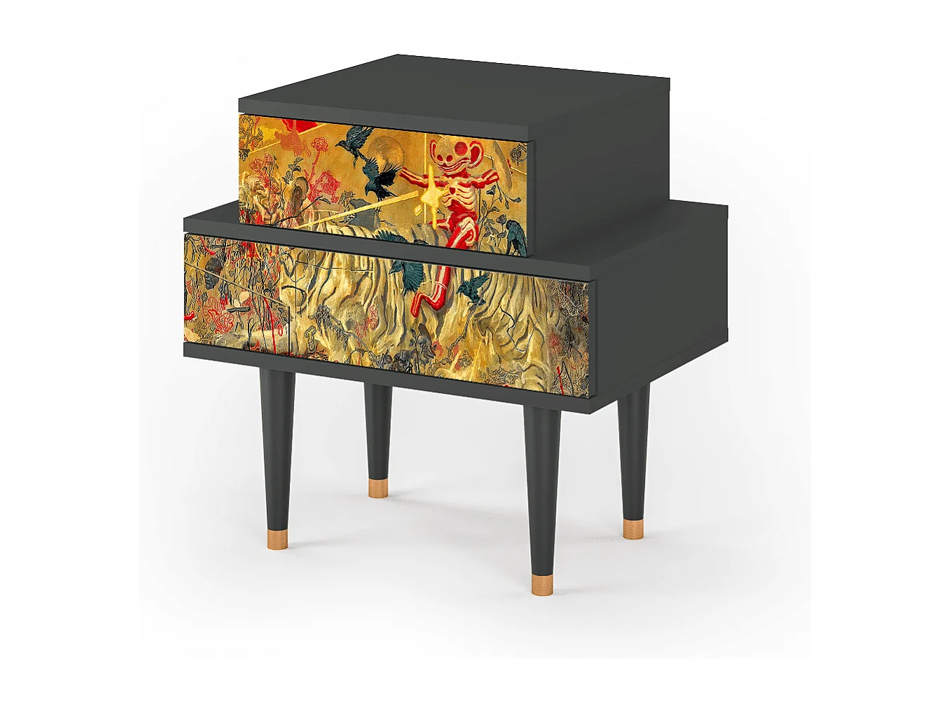 Table de nuit - 58х58х41 cm - NS1 - Blood by James Jean, Anthracite