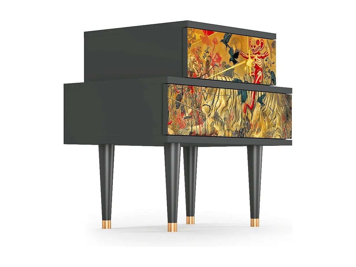 Table de nuit - 58х58х41 cm - NS1 - Blood by James Jean, Anthracite