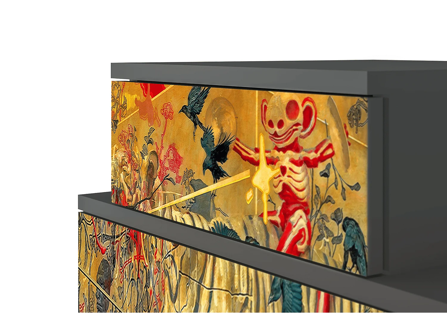 Table de nuit - 58х58х41 cm - NS1 - Blood by James Jean, Anthracite