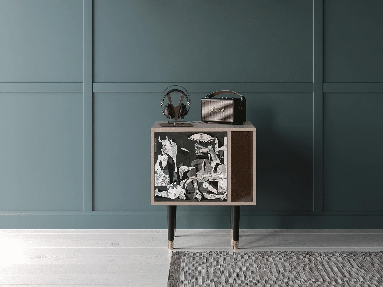 Table de nuit - 57х69х48 cm - S2 - Guernica by Picasso, Latte