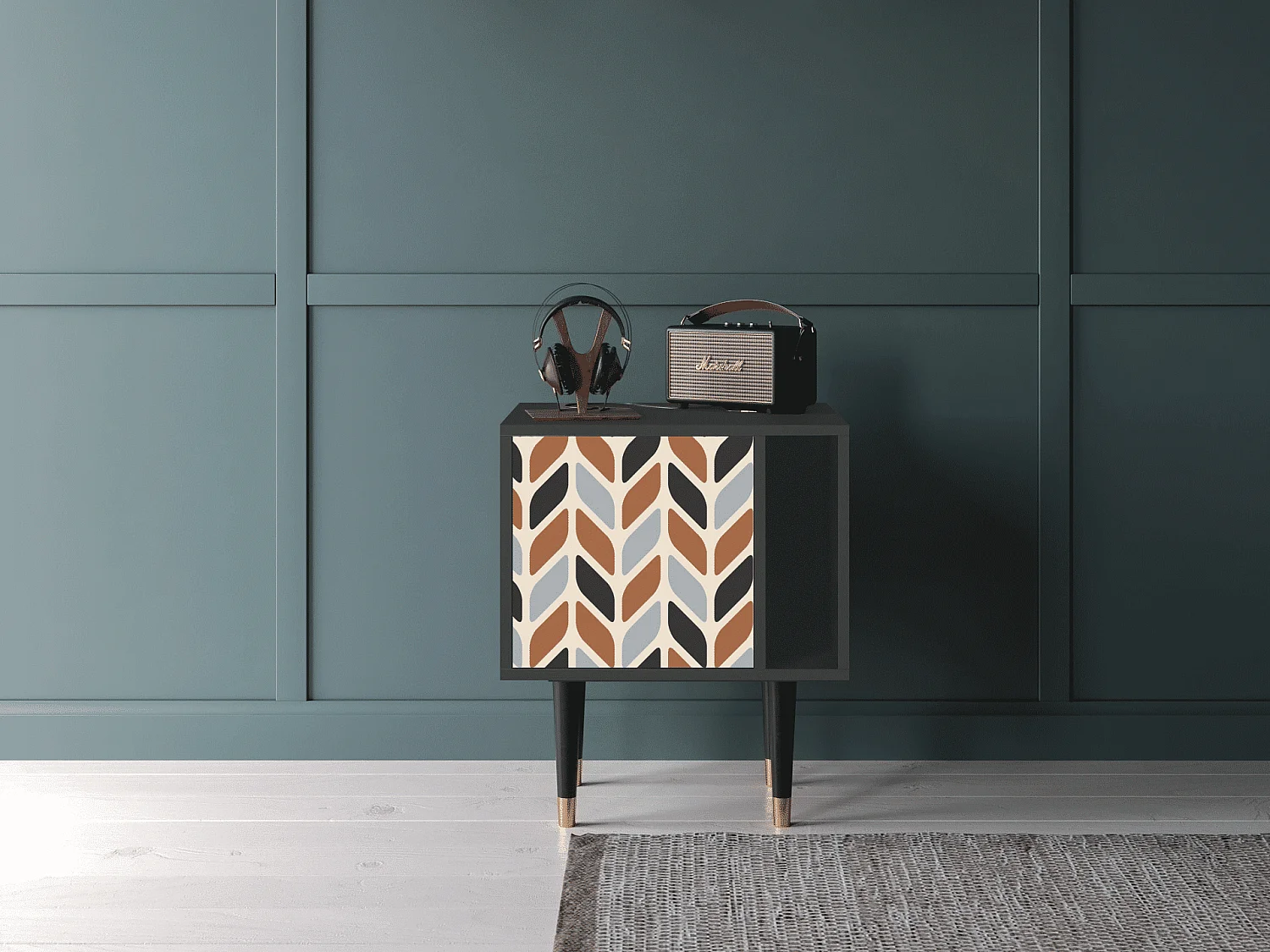 Table de nuit - 57х69х48 cm - S2 - Beige Laure, Anthracite