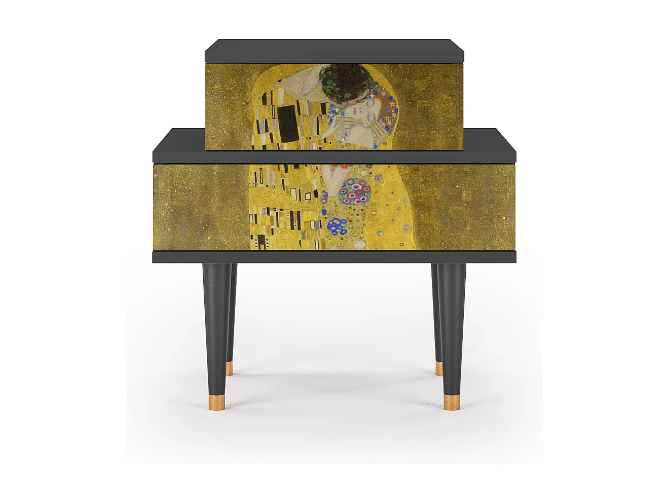 Table de nuit - 58х58х41 cm - NS1 - The Kiss by Klimt , Anthracite