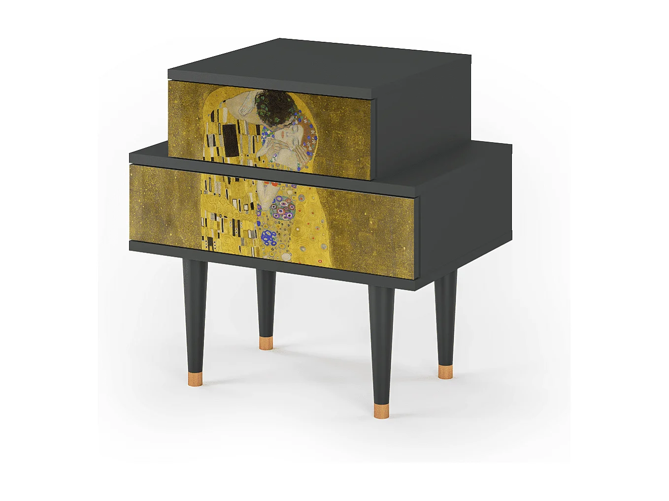 Table de nuit - 58х58х41 cm - NS1 - The Kiss by Klimt , Anthracite
