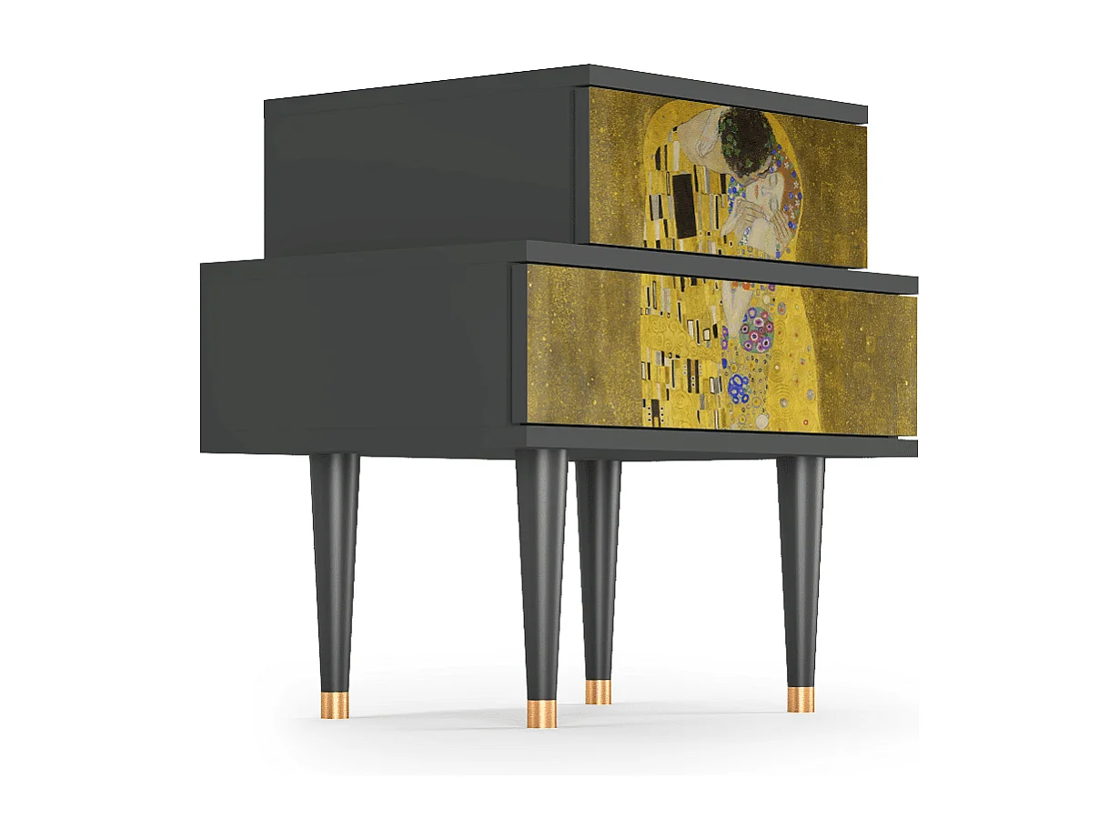 Table de nuit - 58х58х41 cm - NS1 - The Kiss by Klimt , Anthracite