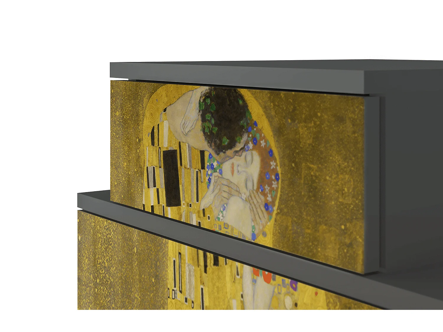 Table de nuit - 58х58х41 cm - NS1 - The Kiss by Klimt , Anthracite