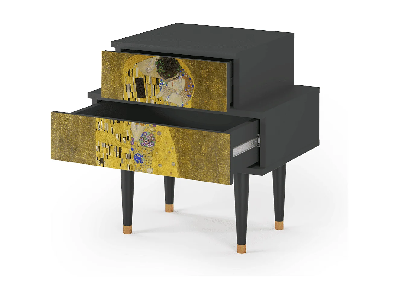 Table de nuit - 58х58х41 cm - NS1 - The Kiss by Klimt , Anthracite