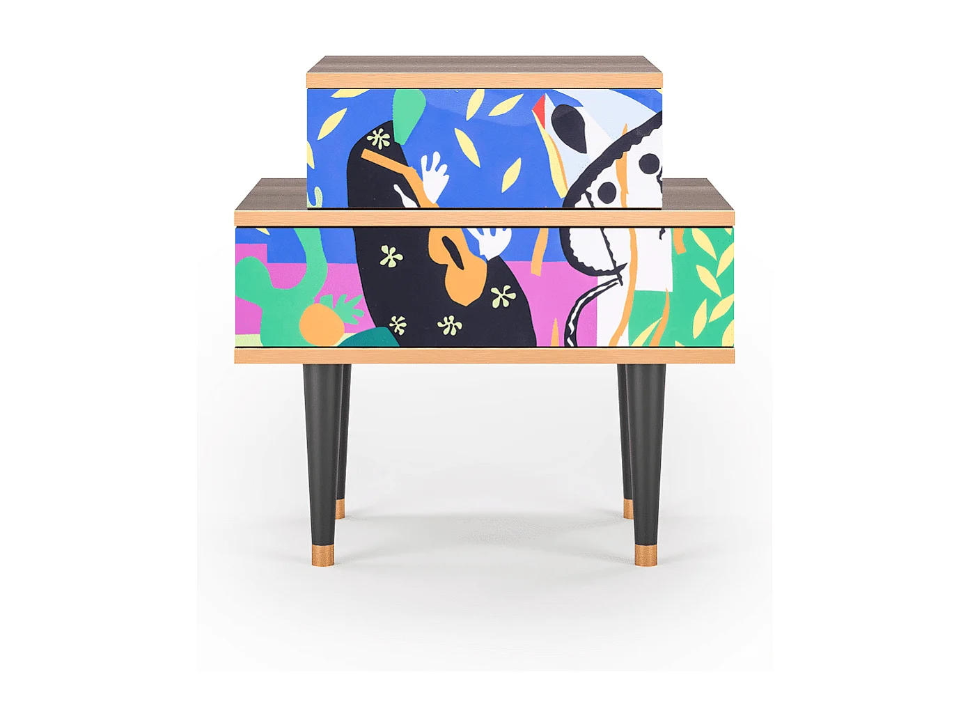 Stolik nocny - 58х58х41 cm - NS1 - La Tristesse du Roi, Orzech