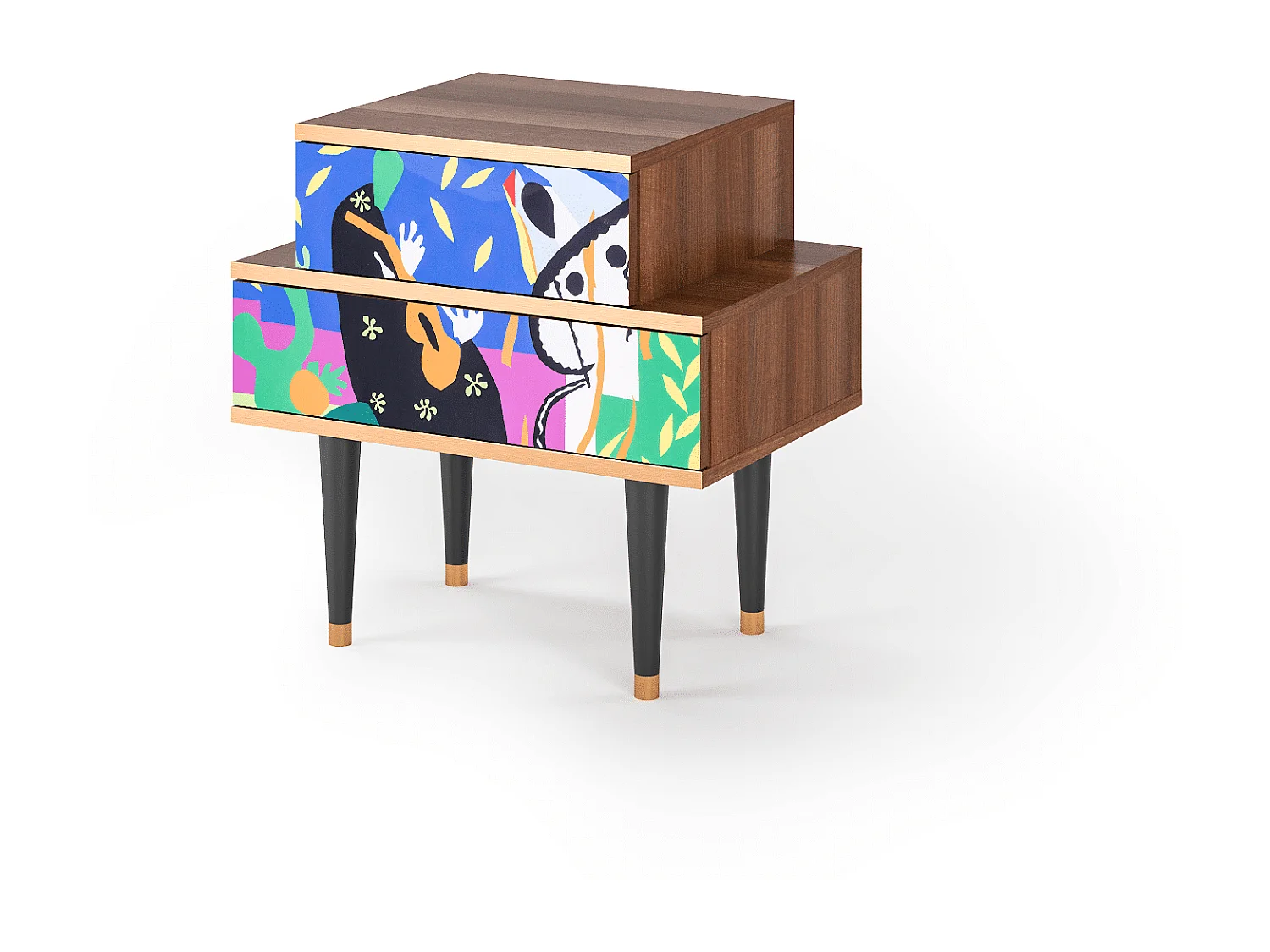 Stolik nocny - 58х58х41 cm - NS1 - La Tristesse du Roi, Orzech