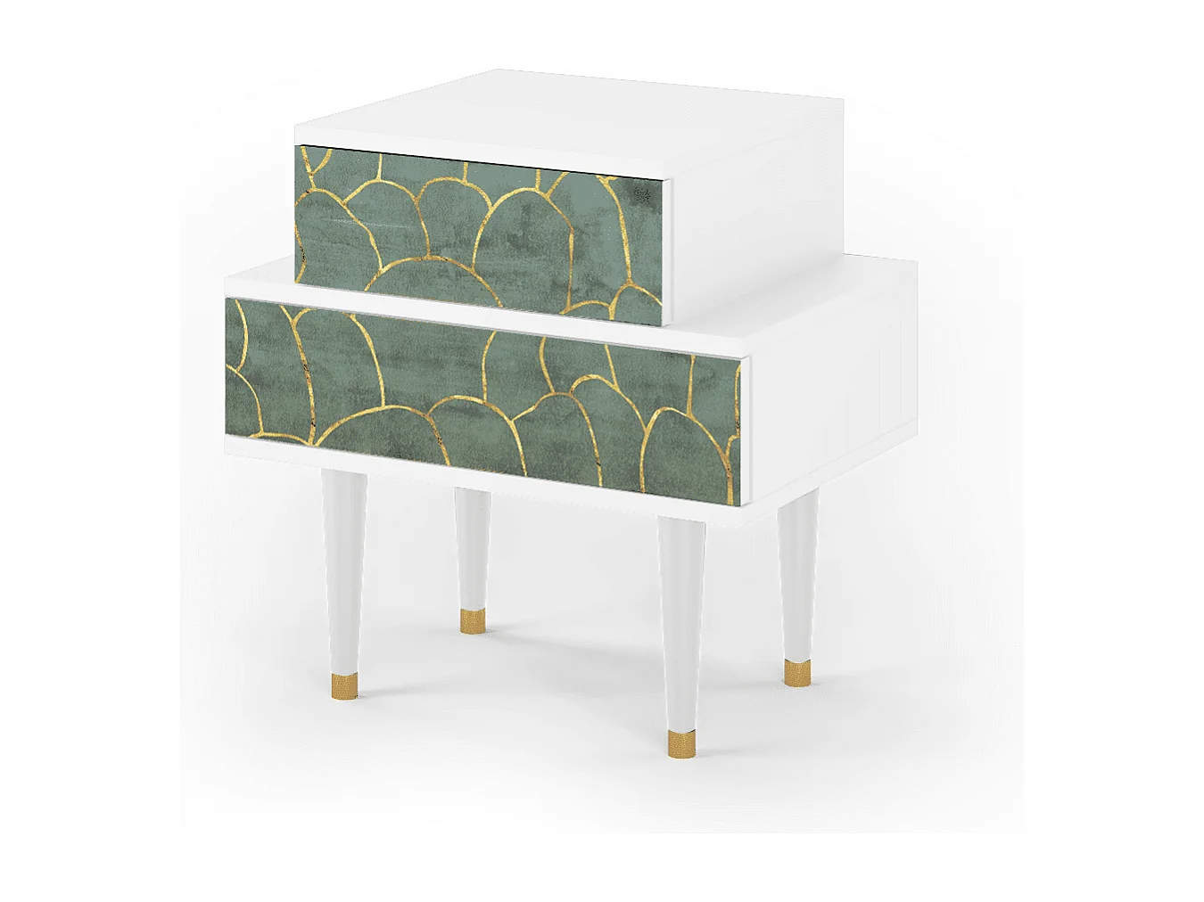 Nachtkastje - 58х58х41 cm - NS1 - Magnificent Water Lily, Wit