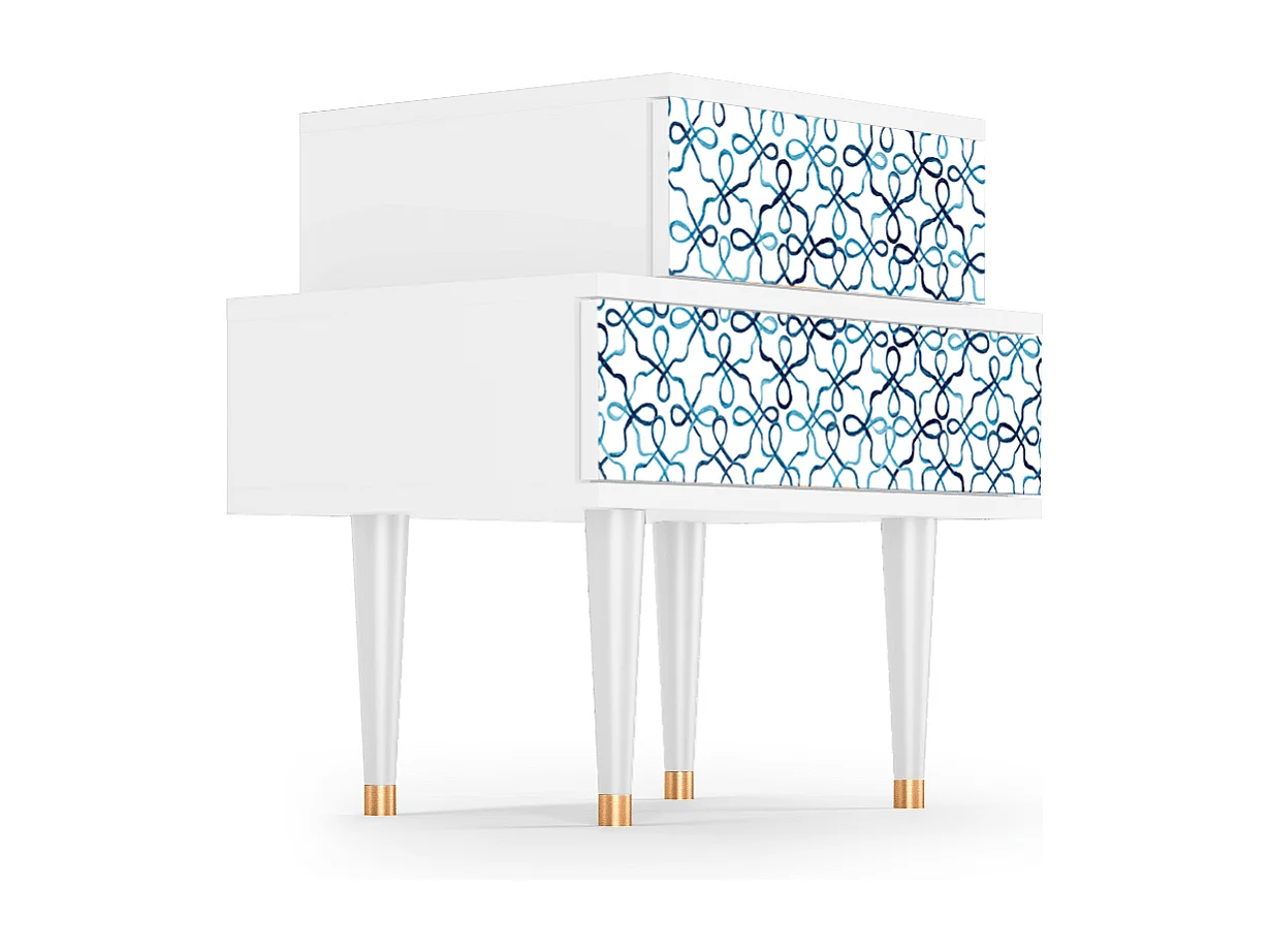 Nachtkastje - 58х58х41 cm - NS1 - Magnificent Water Lily, Wit