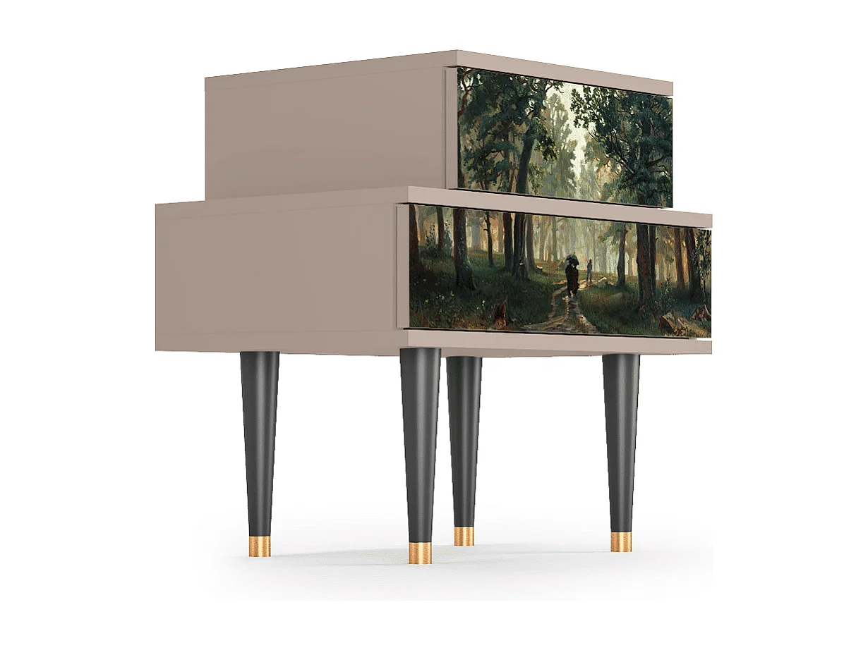 Nachtkastje - 58х58х41 cm - NS1 -  Rain in the Oak Forest, Latte