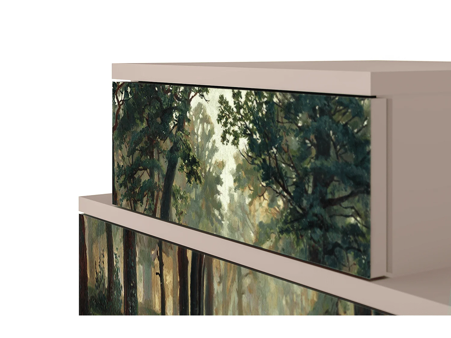 Nachtkastje - 58х58х41 cm - NS1 -  Rain in the Oak Forest, Latte