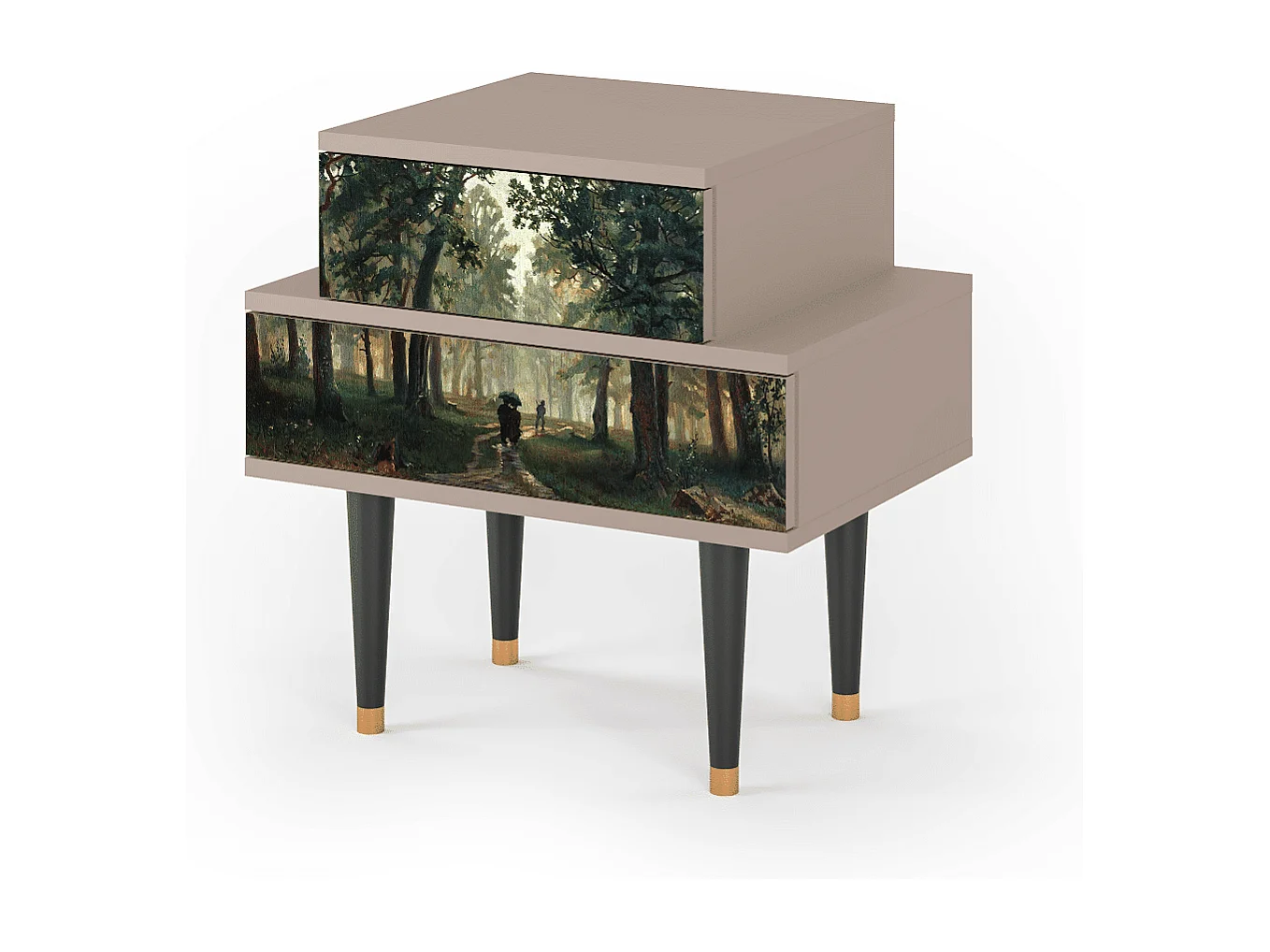 Stolik nocny - 58х58х41 cm - NS1 -  Rain in the Oak Forest, Latte