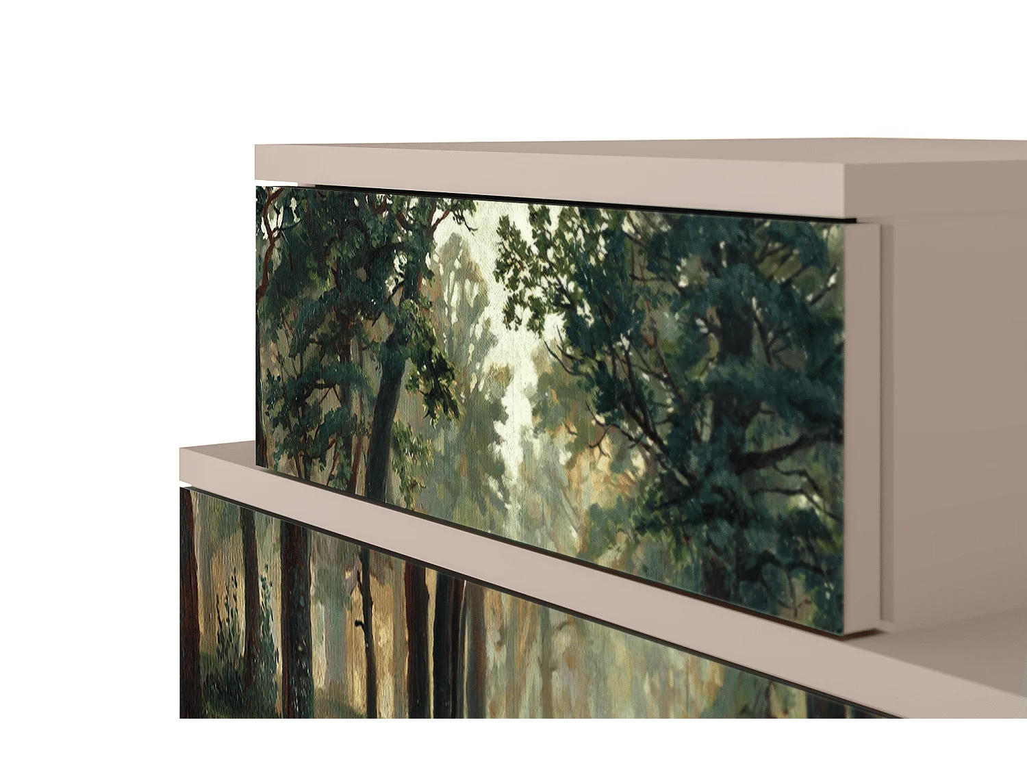 Stolik nocny - 58х58х41 cm - NS1 -  Rain in the Oak Forest, Latte