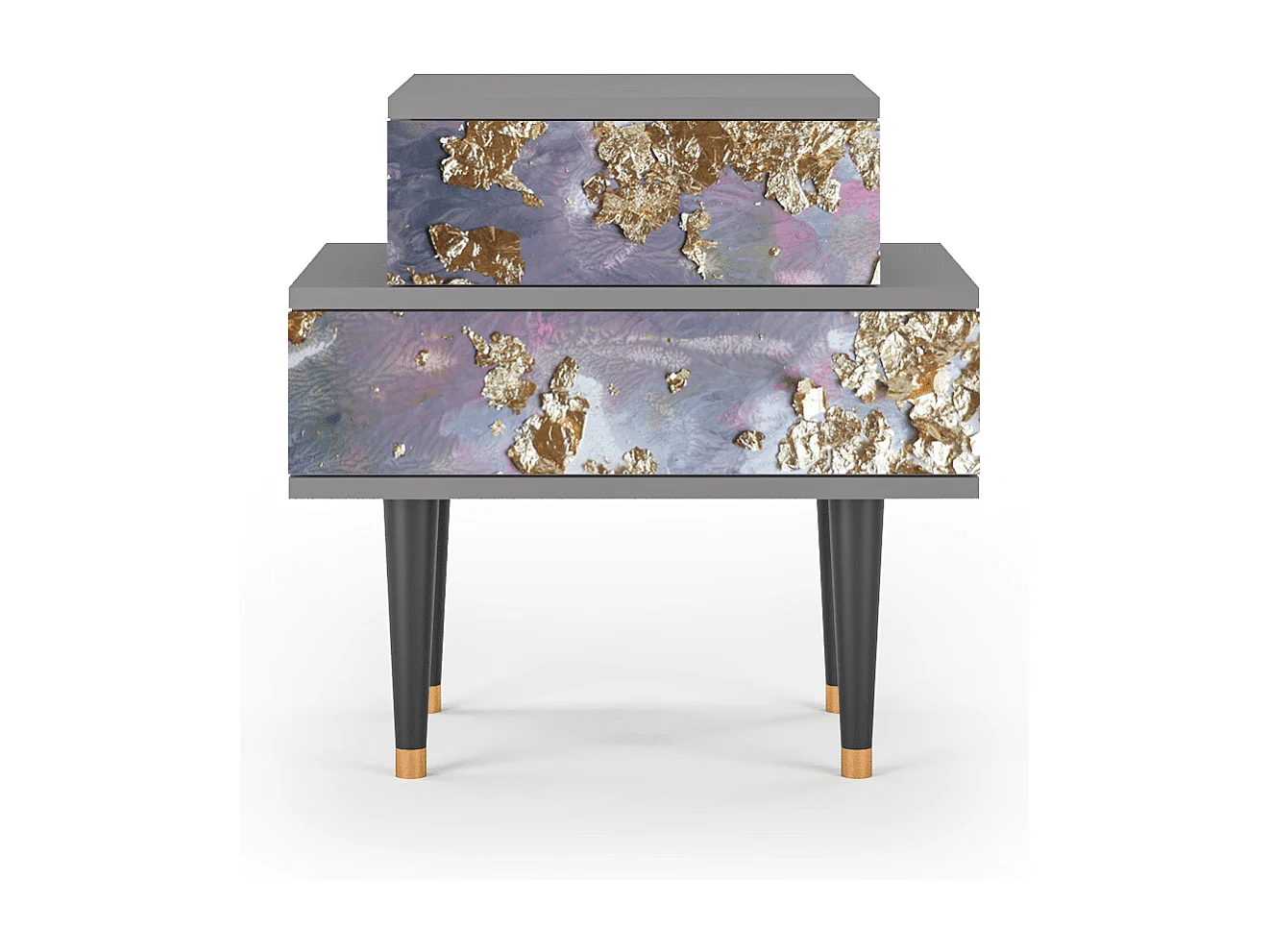 Stolik nocny - 58х58х41 cm - NS1 - Planet Earth, Szary