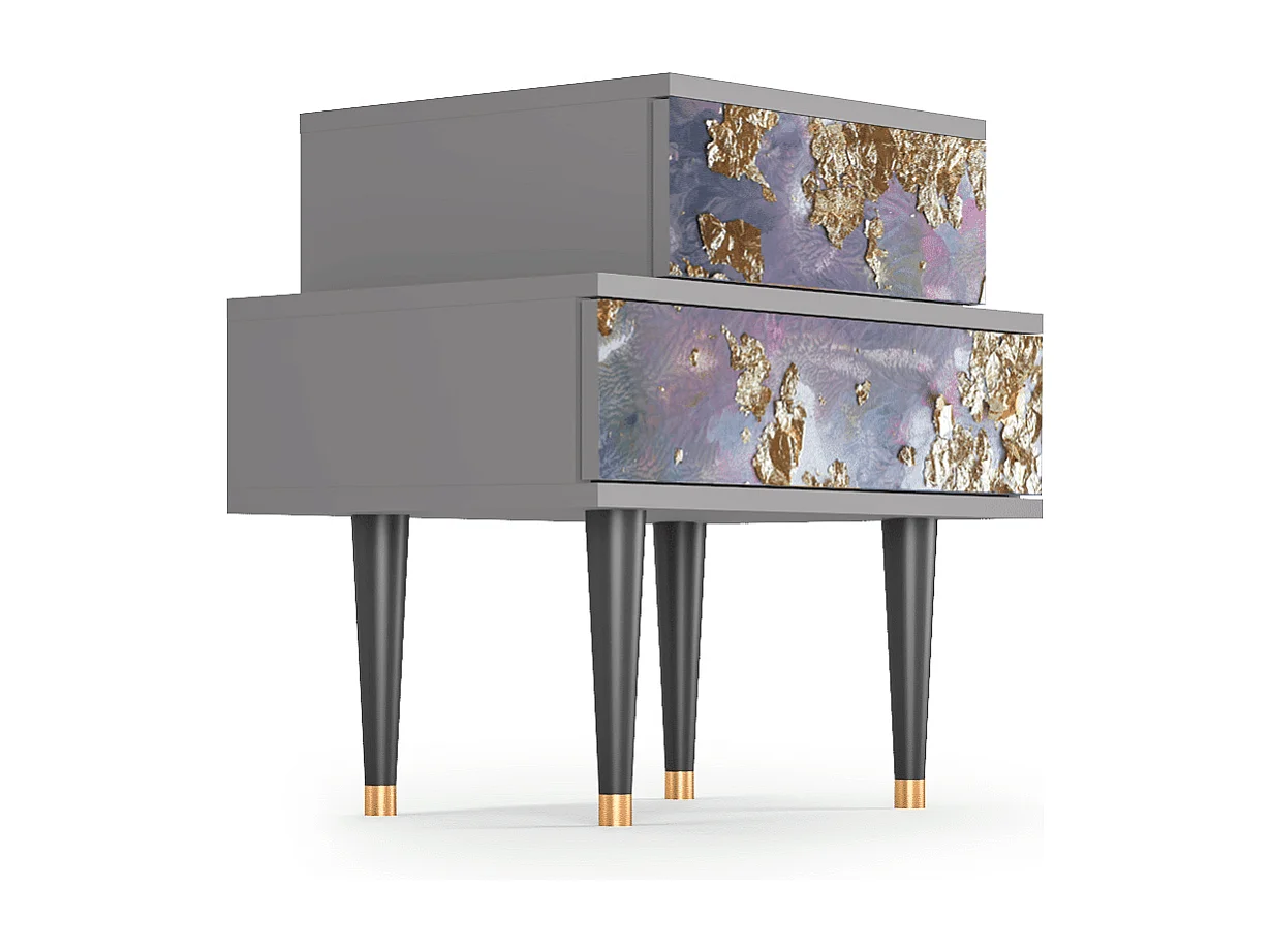 Stolik nocny - 58х58х41 cm - NS1 - Planet Earth, Szary