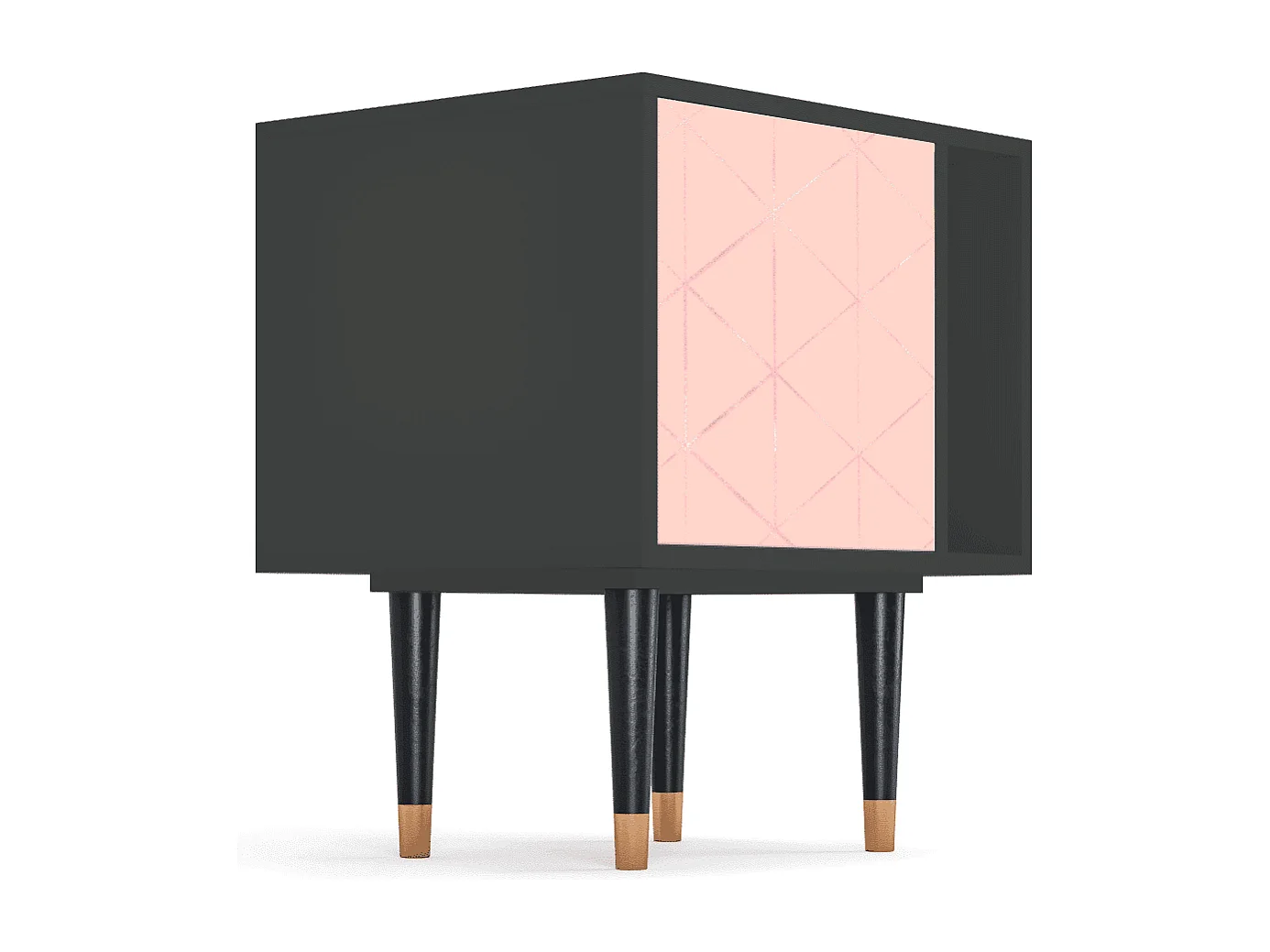 Mesita de noche - 57х69х48 cm - S2 - Rose Quartz, Antracita